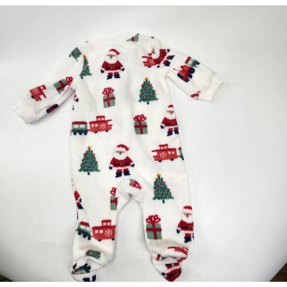 Carter's Just One You Newborn Holiday Christmas Fleece Footed Sleeper Pajama - Picture 2 of 6